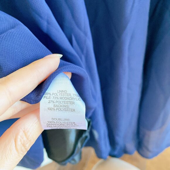 Women's White Navy Lace Chiffon Mini Dress Prom Fit and Flare Dresses - Picture 7 of 9